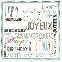 Carte happy joyeux anniversaire - Collection Caractère - CAR075 - 14.5x14.5 cm