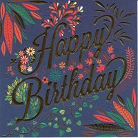 Carte Happy Birthday - Collection Caractère - CAR085 - 14.5x14.5 cm