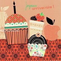 Carte Deco et Découpe - Joyeux anniversaire les gâteaux - DD15 - 14.5x14.5 cm