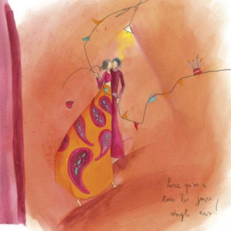 Carte Anne-Sophie Rutsaert "Parce qu'on a tous les jours 20 ans !" 14x14 cm