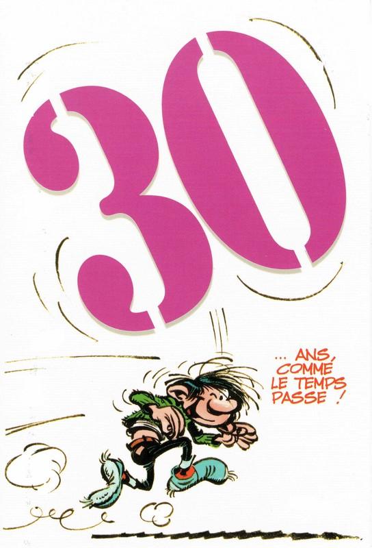 Carte Gaston Lagaffe 30  ans. Comme le temps passe ! - 12x17