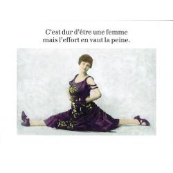 Carte Cath Tate - Dur d'être une femmee... - 10.5x15 cm