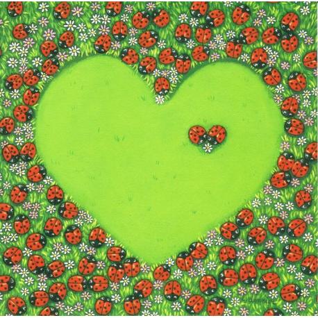 Carte Christine Donnier : Titi Pinson - Amour...un seul coeur - 13.5x13.5 cm