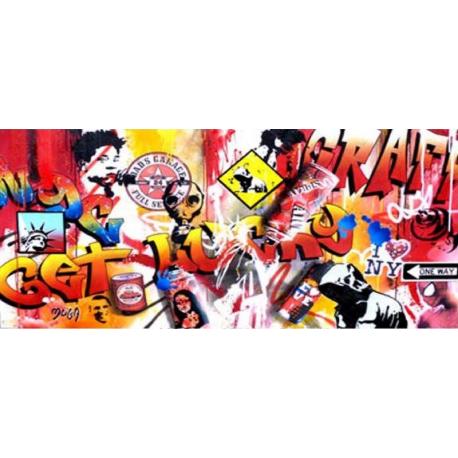 Affiche Street Art - Moga : Get Luchy - 50x100 cm