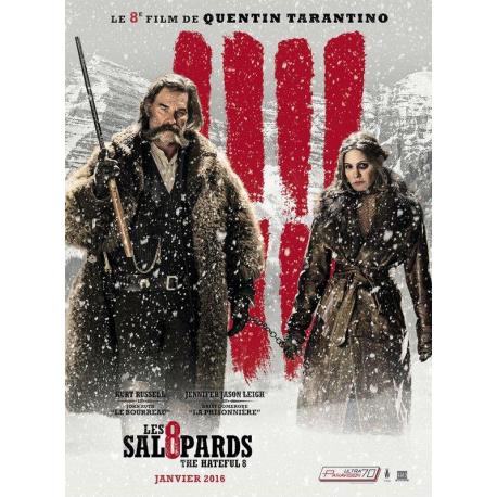 8 salopards Kurt Russel et Jennifer Jason Leigh de Quentin Tarantino 2016 - 40x53 cm - Affiche officielle du film
