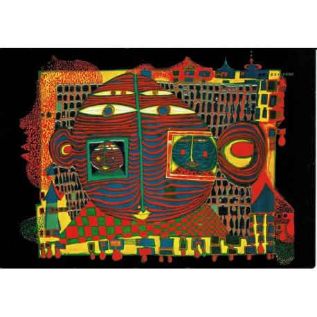 Carte Hundertwasser - Adieu d'Afrique - 11.2x16 cm