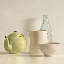 Carte Willem de_Bont - Yellow Teapot, Bottle, Bowl and Jug - 14x14 cm