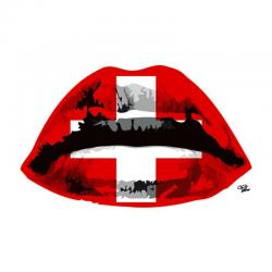 Carte Morgan Paslier - Switzerland Kiss - 14x14 cm