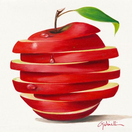 Carte Paolo Golinelli - Red apple cut - 14x14 cm