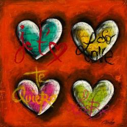 Carte Carine Mougin - Je t'aime III - 14x14 cm