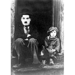 Affiche Le Kid - Charlie Chaplin - Sur le perron - Dim: 50x70 cm