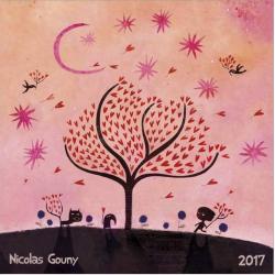 Calendrier collector Nicolas Gouny 2017 "L'arbre aux coeurs" 16x16 cm