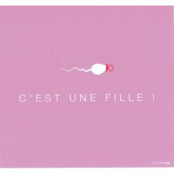 Carte Born 2B - C'est une fille - 13.5x14.5 cm