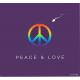 Carte Born 2B - Peace and love - 13.5x14.5 cm