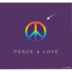 Carte Born 2B - Peace and love - 13.5x14.5 cm