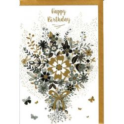 Carte Very Chic - Happy birthday Coeur en fleur - 12x17 cm