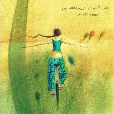 Carte Anne-Sophie Rutsaert "Les vacances, c'est la vie..." 14x14 cm