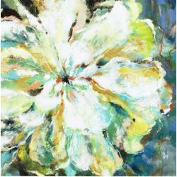 Toile : "Fleur abstrait pastel" 70x70 cm