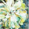 Toile : "Fleur abstrait pastel" 70x70 cm