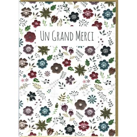 Carte double Sparkle - Un grand Merci - 12x17 cm