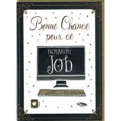 Carte double Sparkle - Bonne chance pour ce nouveau job - 12x17 cm