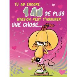 Carte double Ze Souris - Tu as encore un an de plus mais on peut... - 30x40 cm