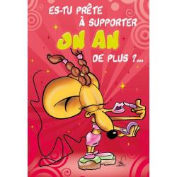 Carte double Ze Souris - Es tu prête à supporter un an de plus ... - 22X32 cm