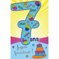 Carte âge 5 ans Joyeux anniversaire - Cette année cinq bougies - 11.5x18  cm 