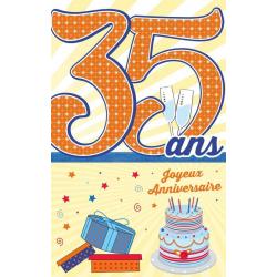 Carte âge 35 ans Joyeux anniversaire - Te voilà au coeur de cette belle ... - 11.5x18 cm