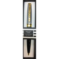 Stylo prénom Draeger Black & Gold - Mon fils chéri - Offrez un cadeau personnalisé !