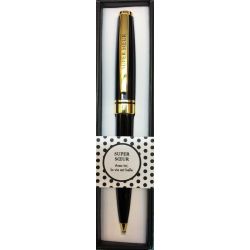 Stylo Black & Gold - Super sœur - Offrez un cadeau personnalisé !