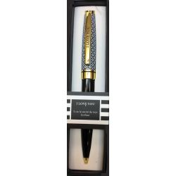 Stylo prénom Draeger Black & Gold - I love you - Offrez un cadeau personnalisé !