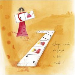 Carte Anne-Sophie Rutsaert "Chaque année, on gagne à être aimé(e)..." 14x14 cm