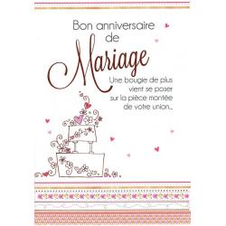 Carte Les mots du bonheur - Bon anniversaire de mariage... - 11.8x17 cm