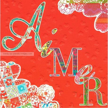Carte Aimer - Collection Caractère - CAR038- 14.5x14.5 cm