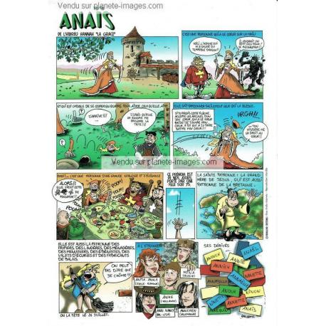 Carte prénoms en BD - Anaïs - 15x21 cm