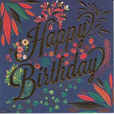 Carte Happy Birthday - Collection Caractère - CAR085 - 14.5x14.5 cm