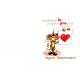 Carte Ze souris folie's - Pour tes... ans, je te fais plein de petits bisous tout partout... - Carte double 13.7x15.5 cm