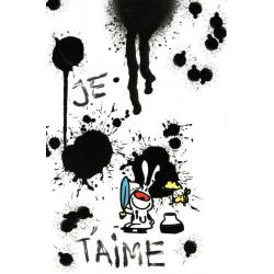 Carte Show lapin - Je t'aime... - Carte amour