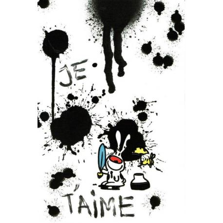 Carte Show lapin - Je t'aime... - Carte amour