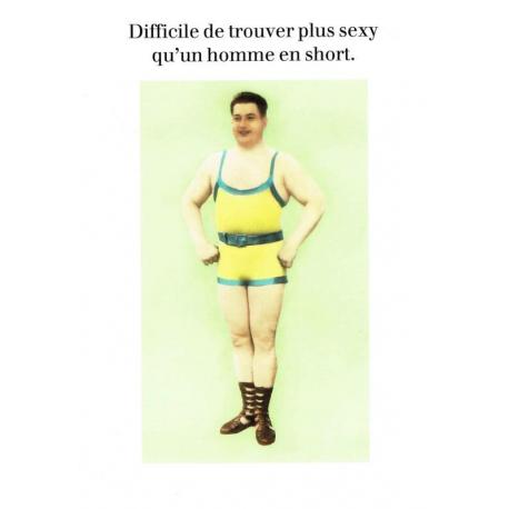 Carte Cath Tate - Difficile de trouver plus sexy qu'un homme en short - 10.5x15 cm