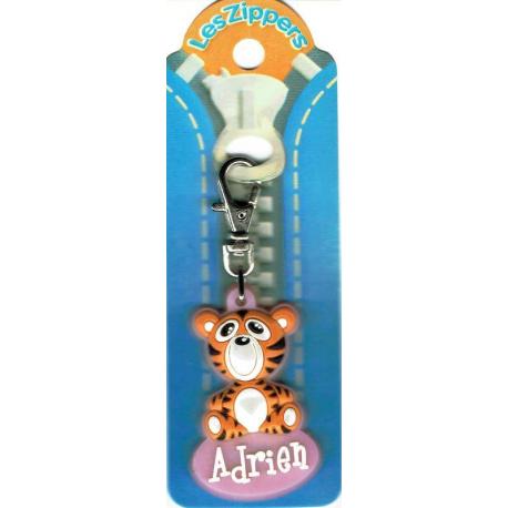 Porte-clés Zipper prénom ADRIEN- 6.5x 3 cm env