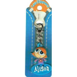 Porte-clés Zipper prénom ALISON - 6.5x 3 cm env