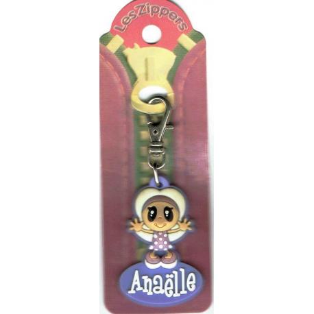 Porte-clés Zipper prénom ANAELLE - 6.5x 3 cm env