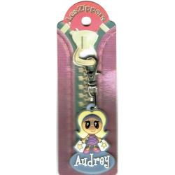 Porte-clés Zipper prénom AUDREY - 6.5x 3 cm env