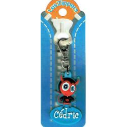 Porte-clés Zipper prénom CEDRIC - 6.5x 3 cm env