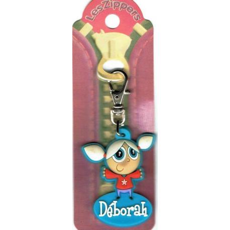 Porte-clés Zipper prénom DEBORAH - 6.5x 3 cm env