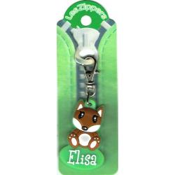 Porte-clés Zipper prénom ELISA - 6.5x 3 cm env