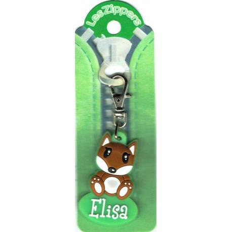 Porte-clés Zipper prénom ELISA - 6.5x 3 cm env