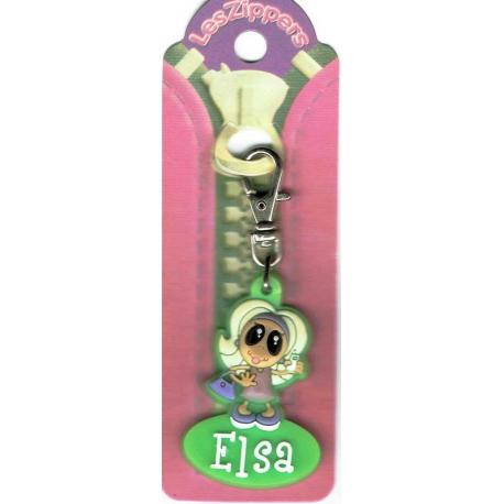 Porte-clés Zipper prénom ELSA - 6.5x 3 cm env
